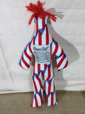 Dammit Doll Red White Blue Striped Stress Relief Plush 13"